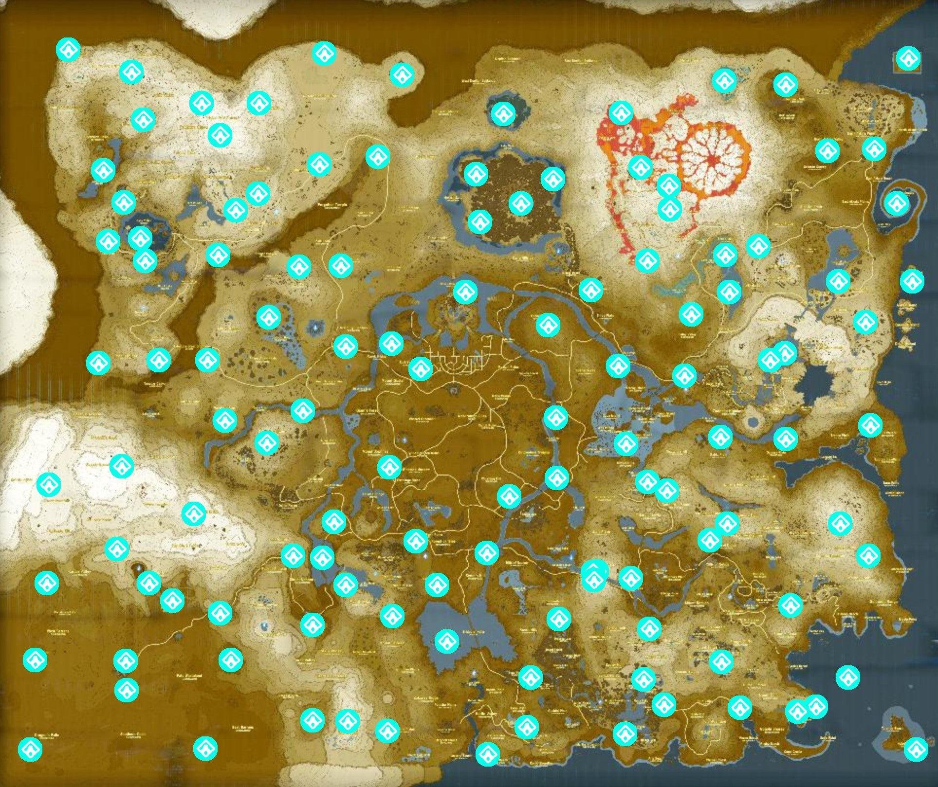 I Cannot Figure Out Which Shrines I m Missing Full Shrine Map For Comparison R Breath of the Wild