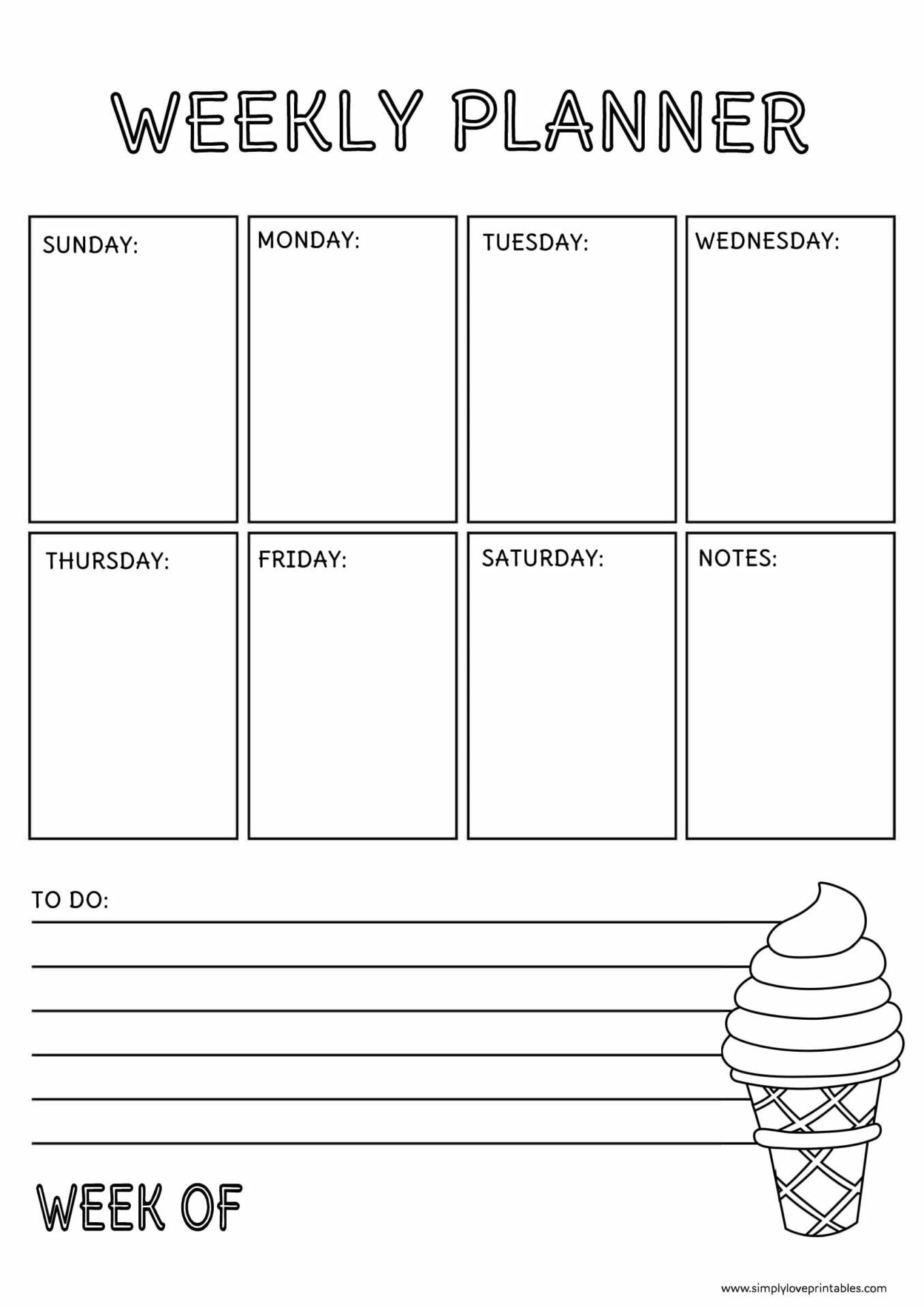 Ice Cream Planner Printable Archives Simply Love Printables