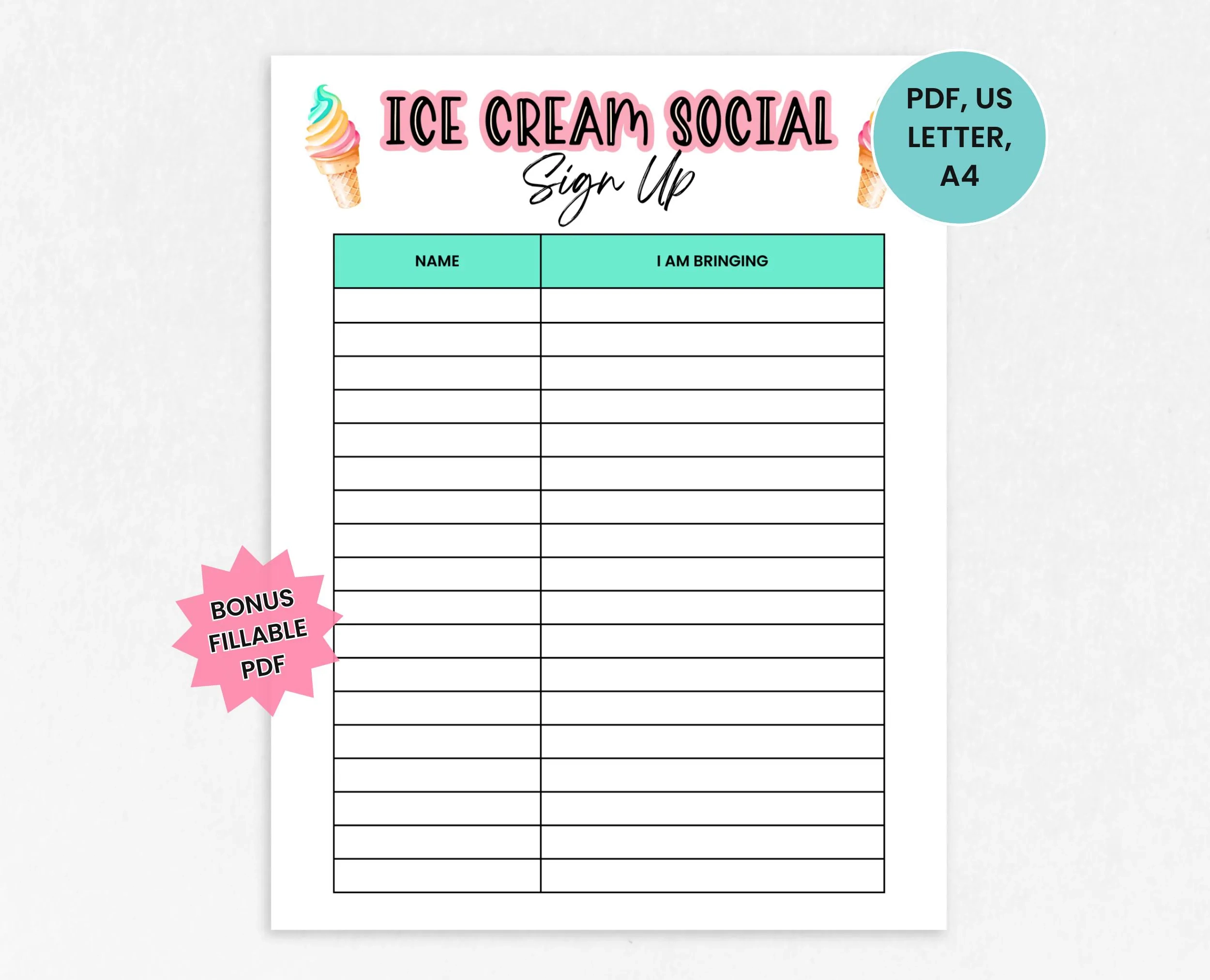 Ice Rea Planner Printables