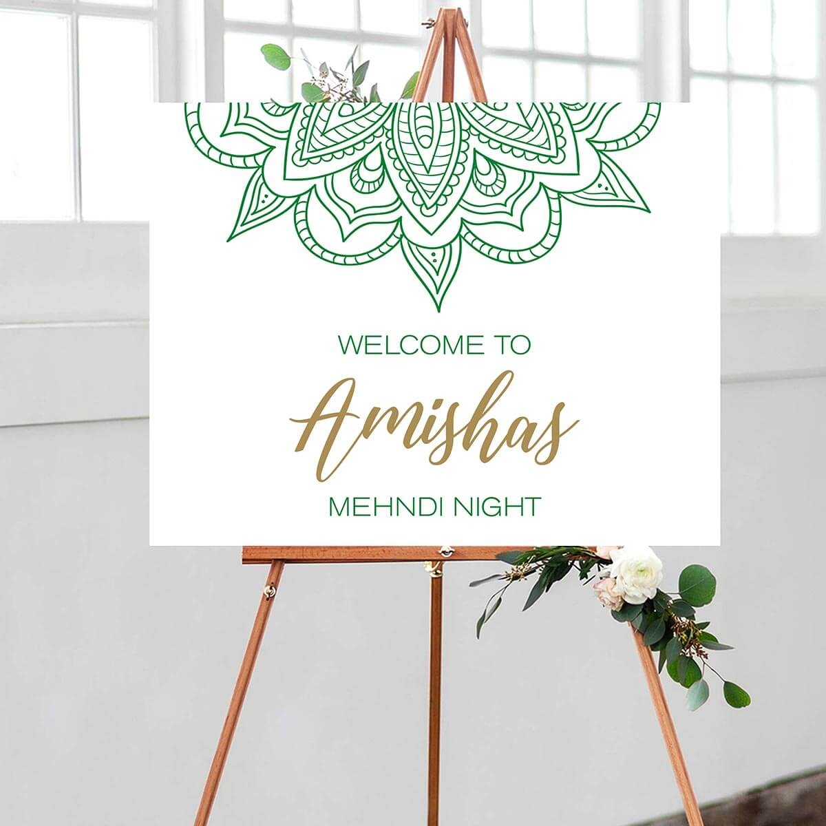 Mehndi Welcome Sign Printable