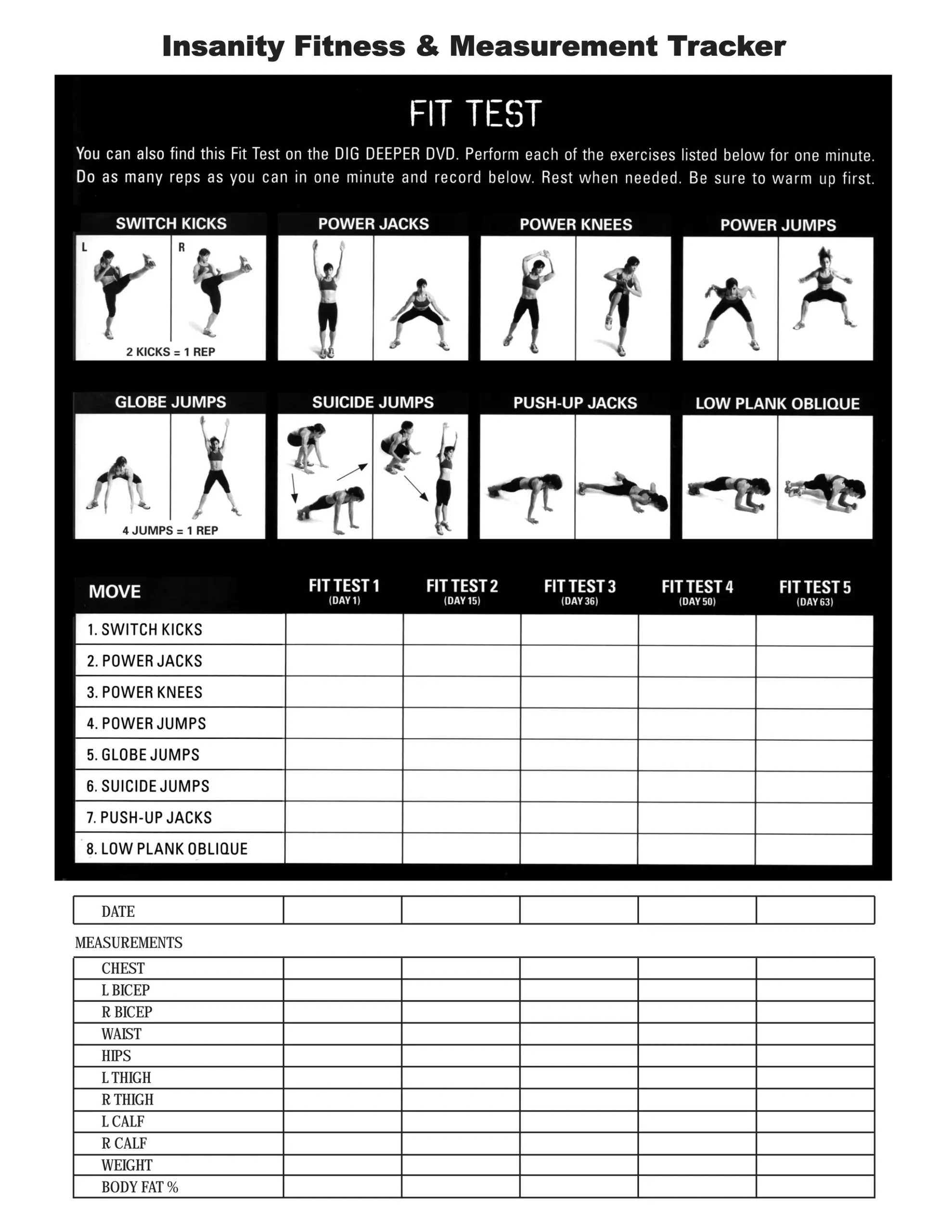 Insanity Calendar Fittest PDF