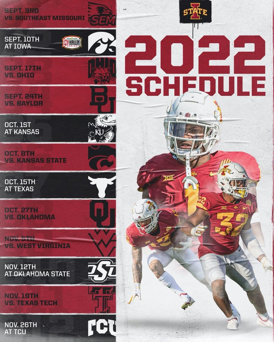 Iowa State Printable Football Schedule