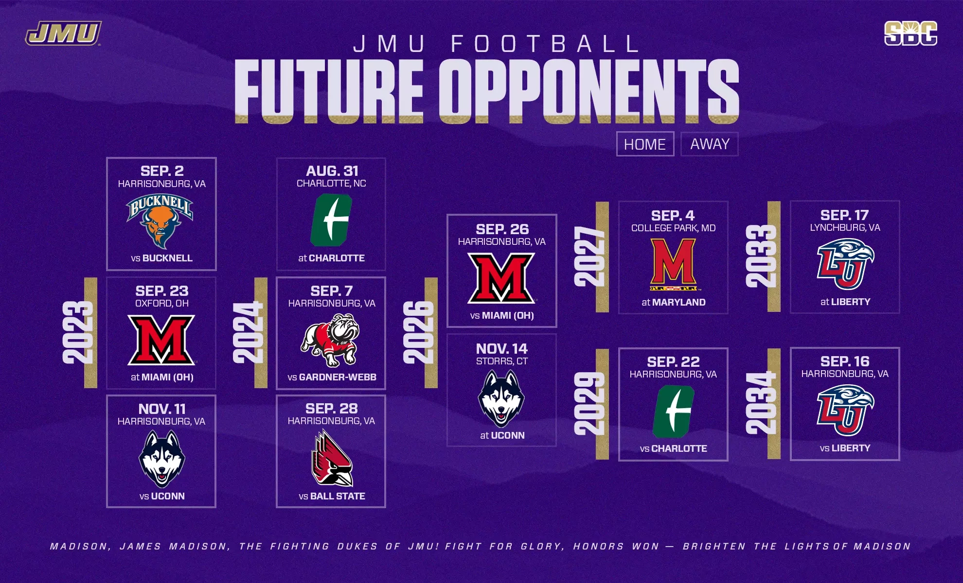 JMU Announces 12 Future Games Against Eight Opponents James Madison University Athletics