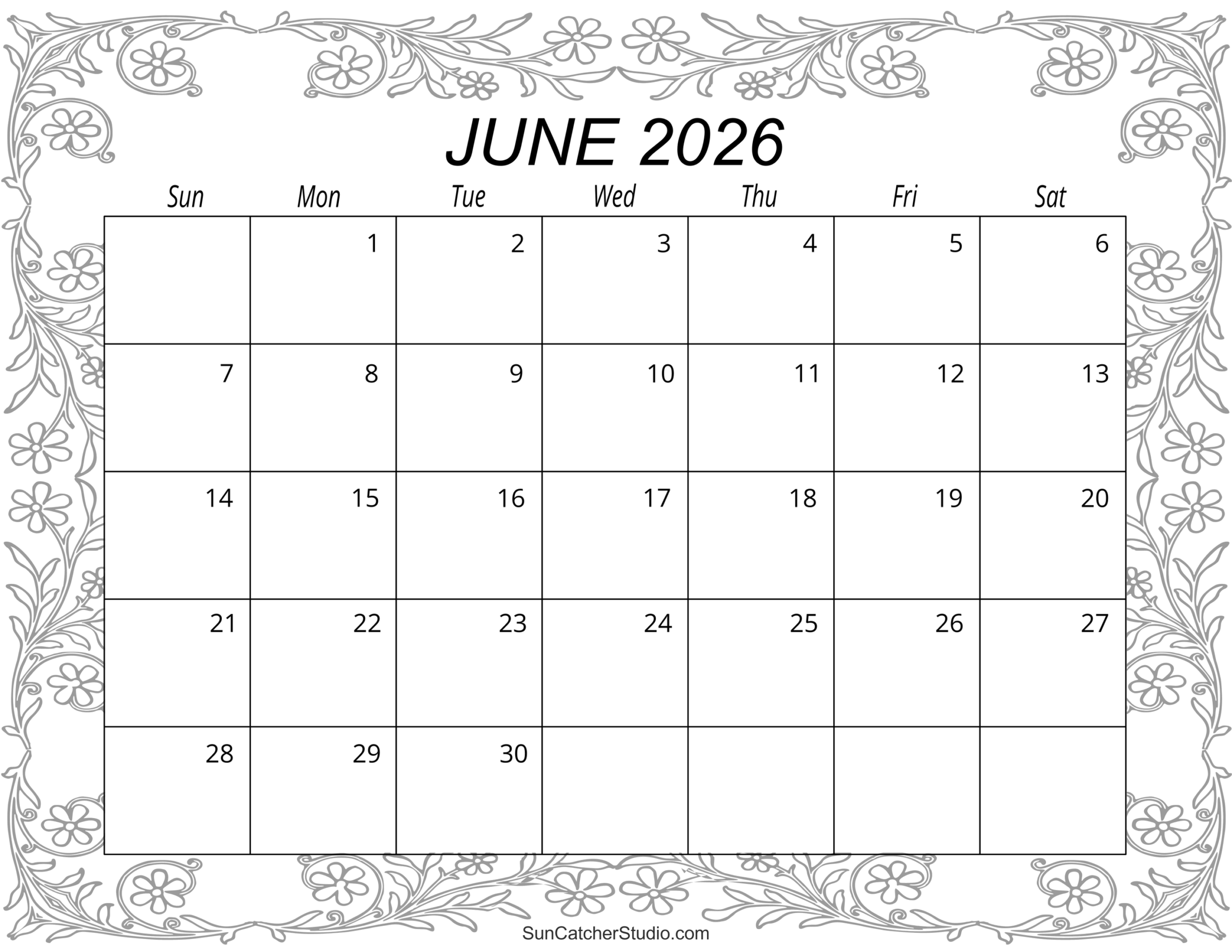 June 2026 Calendar Free Printable Free Printables Monograms Design Tools Patterns DIY Projects June 2026 Calendar Free Printable Free Printables Monograms Design Tools Patterns DIY Projects
