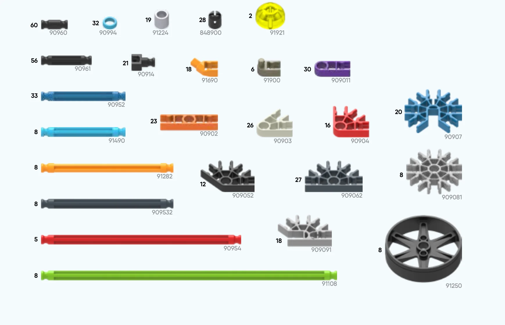 Knex Pieces List Printable Knex Pieces List Printable