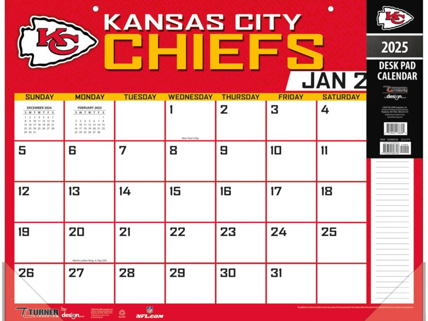 Kansas City Chiefs 2025 Desk Calendar