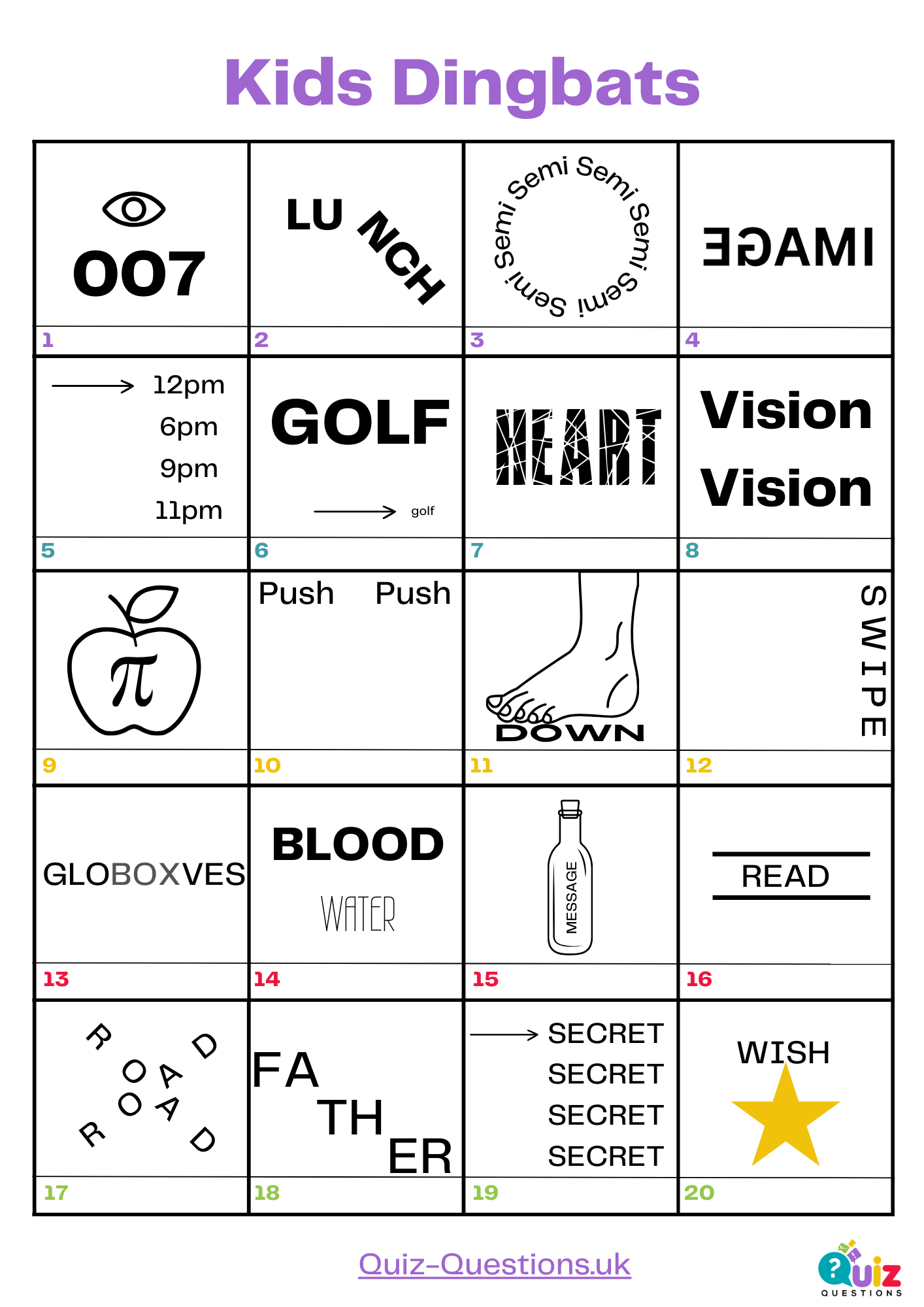 Printable Catchphrase Quiz With Answers