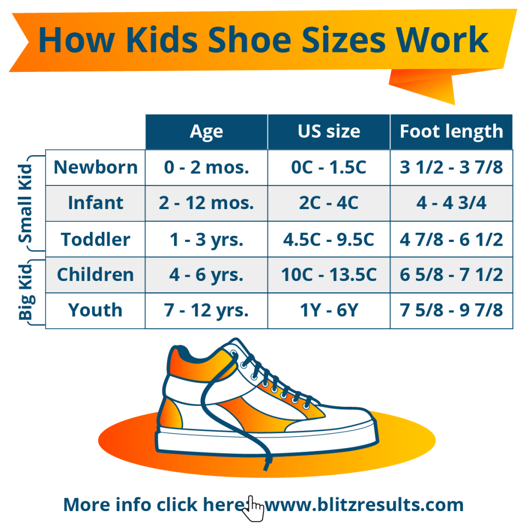 Childrens Printable Shoe Size Chart Usa
