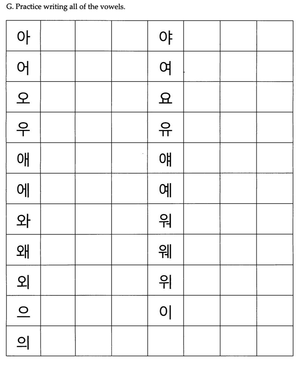 Korean Hangul Practice Sheet Korean Alphabet Worksheets Http Worksheets Library