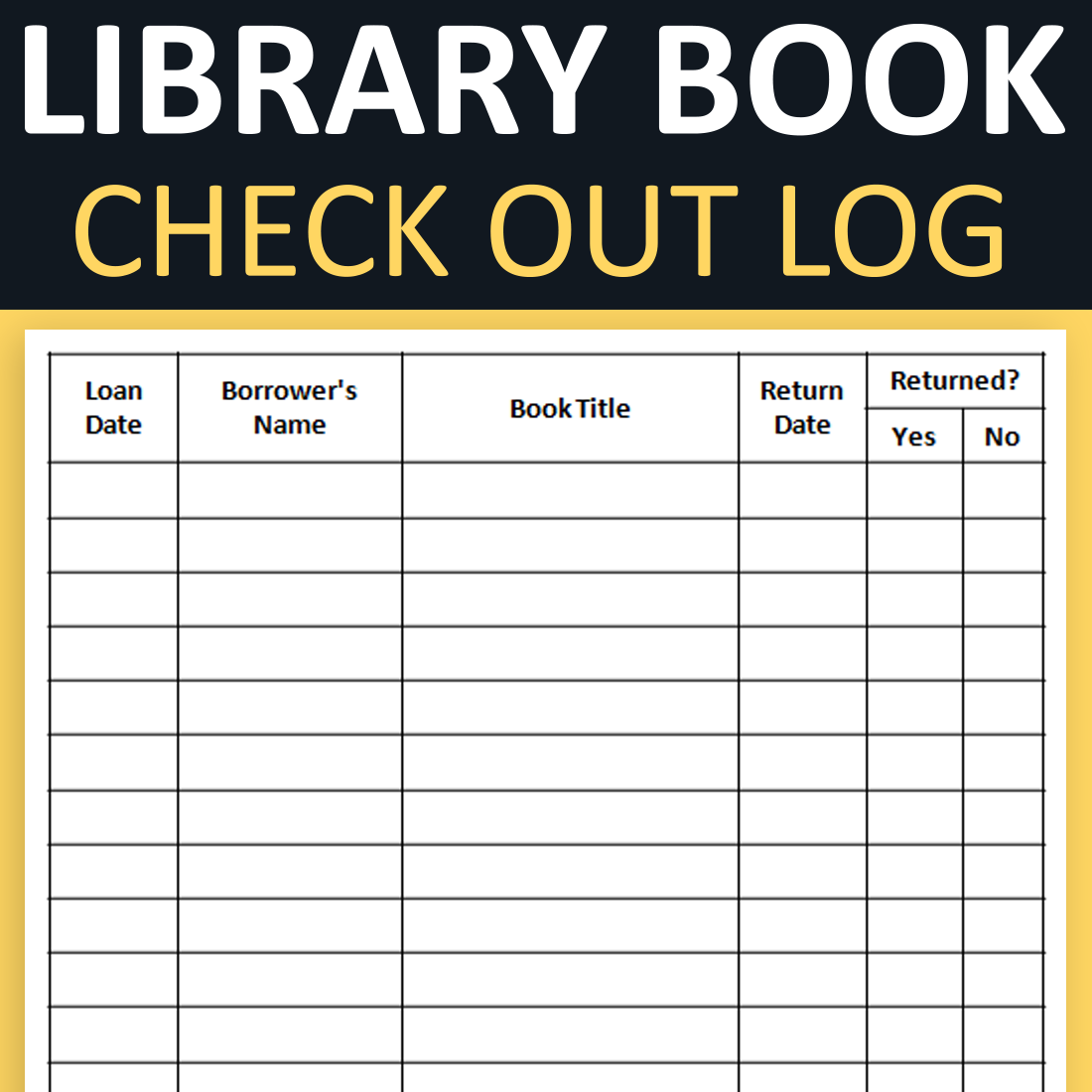 Free Printable Library Checkout Sheets