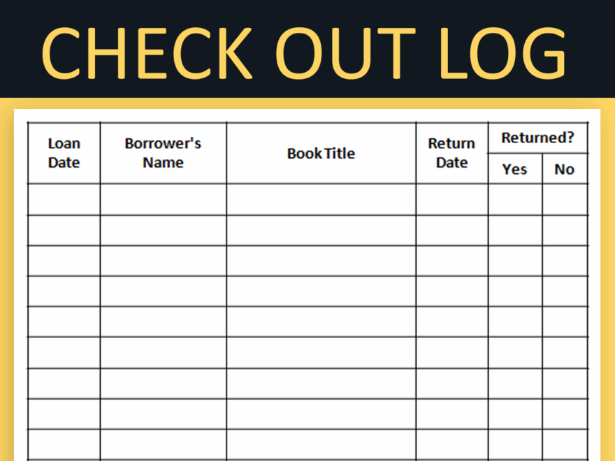 Library Book Check Out Log Made By Teachers