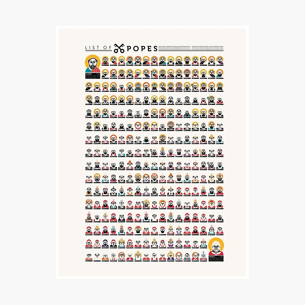 List Of Popes Art Board Print For Sale By PatricP Redbubble