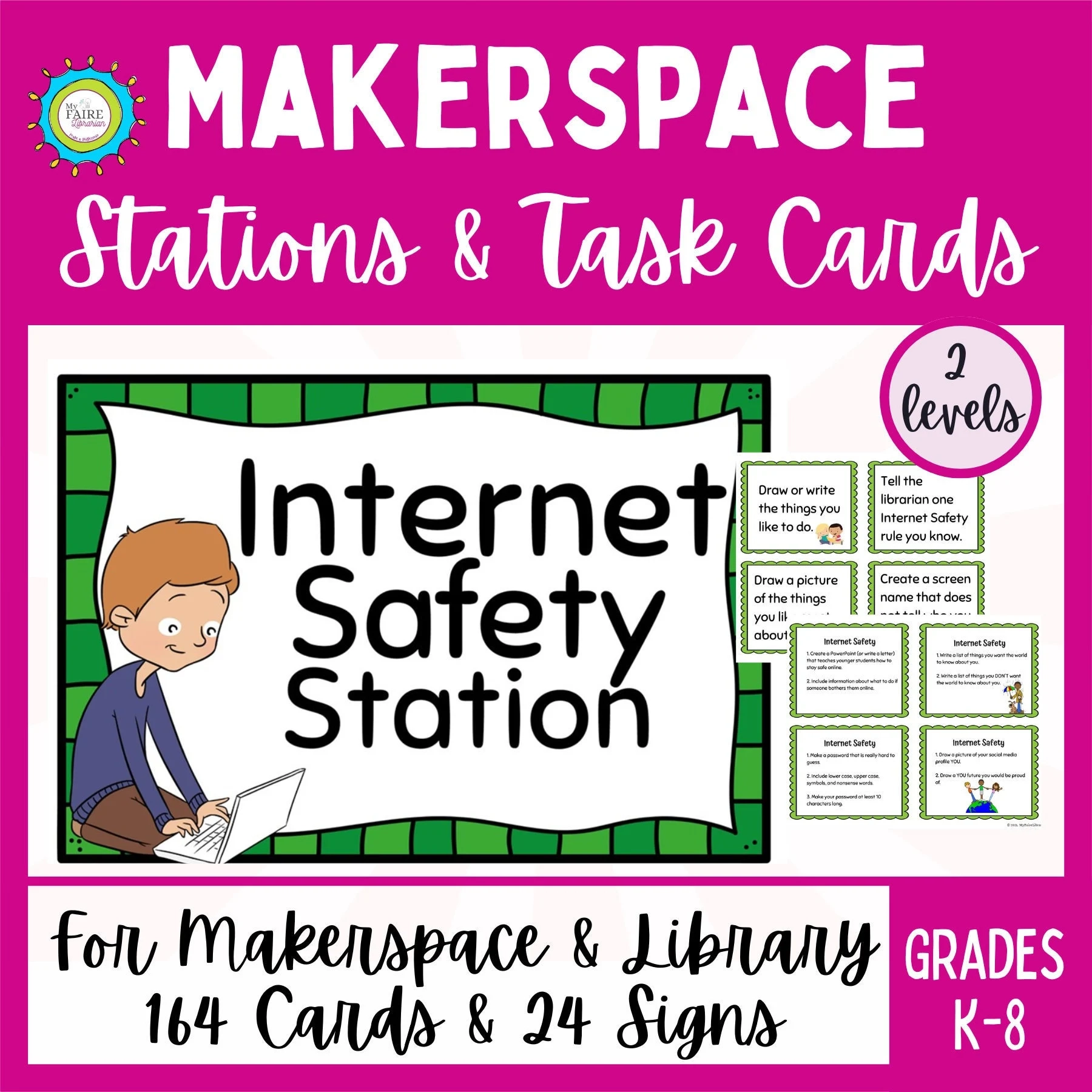 Makerspace Task Cards And Station Signs For K 6 Elementary Library Printables STEAM Activity Cards For Homeschool Etsy