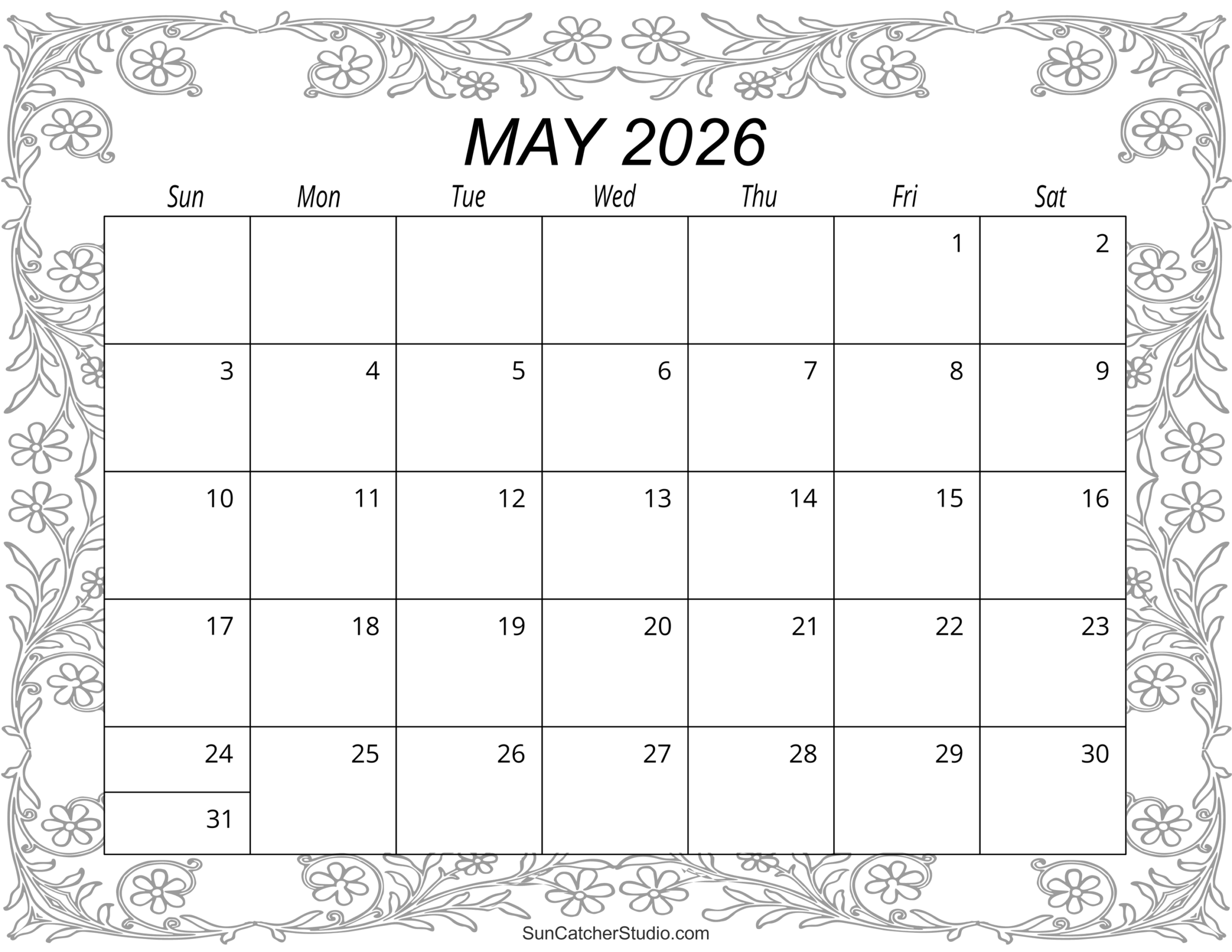 May 2026 Planner Printable