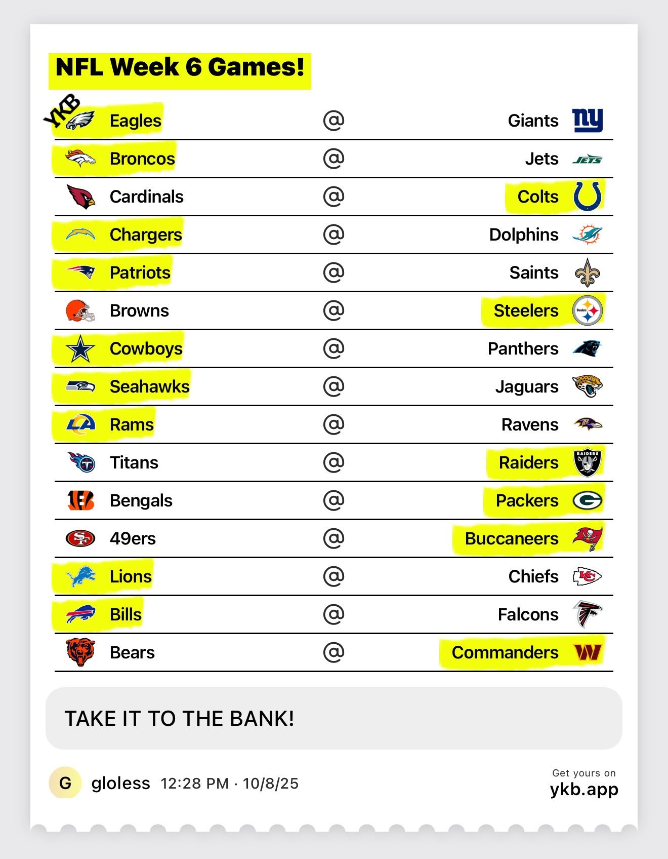 Mbg On X NFL Week 6 Games Https t co WidiXovGhi X Mbg On X NFL Week 6 Games Https t co WidiXovGhi X