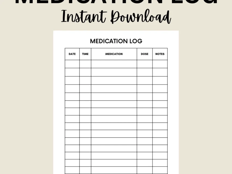 Medication Log Printable Medication Tracker Medication Chart Daily Medication Log Report Schedule Medication List Template Planner PDF Etsy