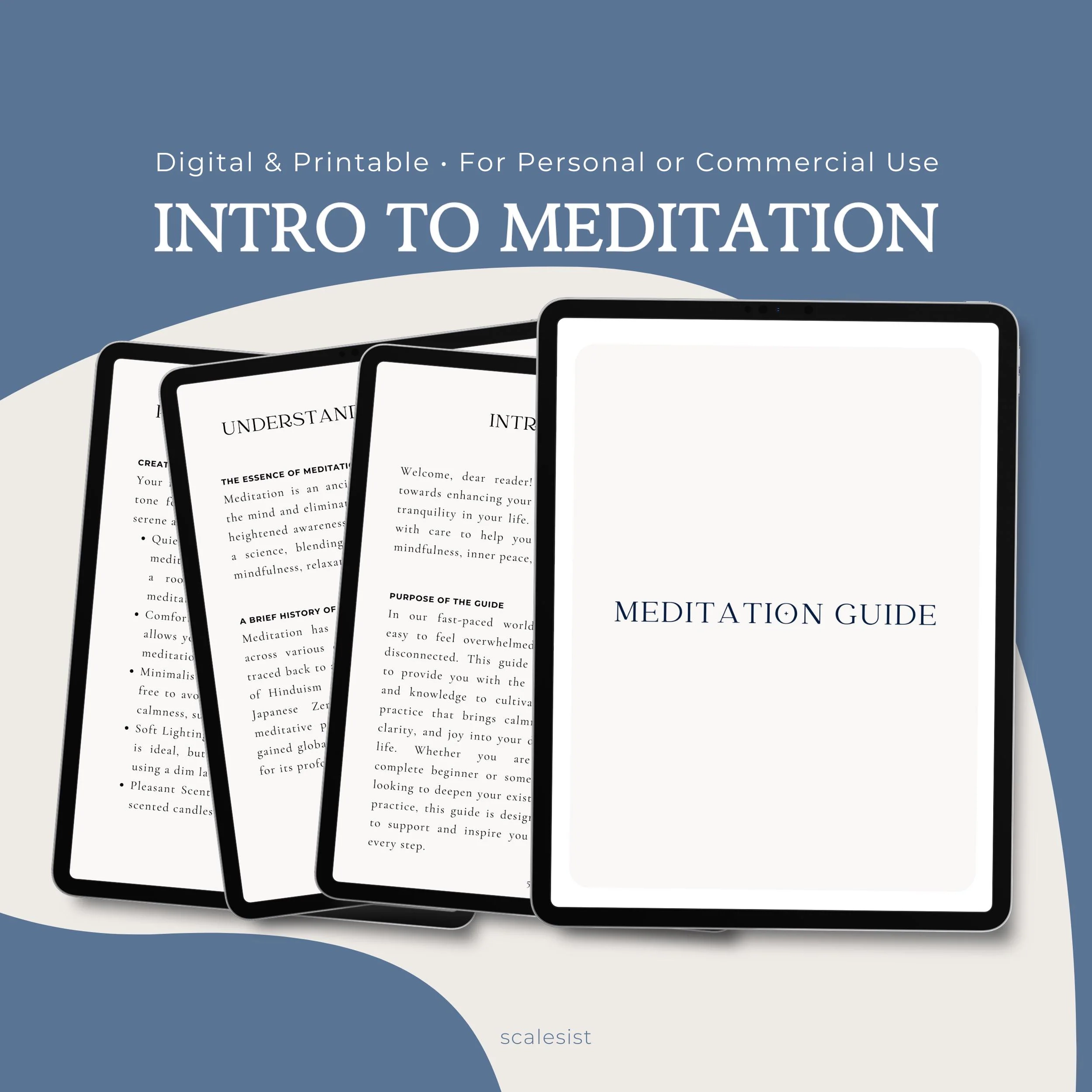Meditation Guide For Beginners Mindfulness Techniques Daily Routines Mindfulness Ebook Editable Canva PLR Template Etsy