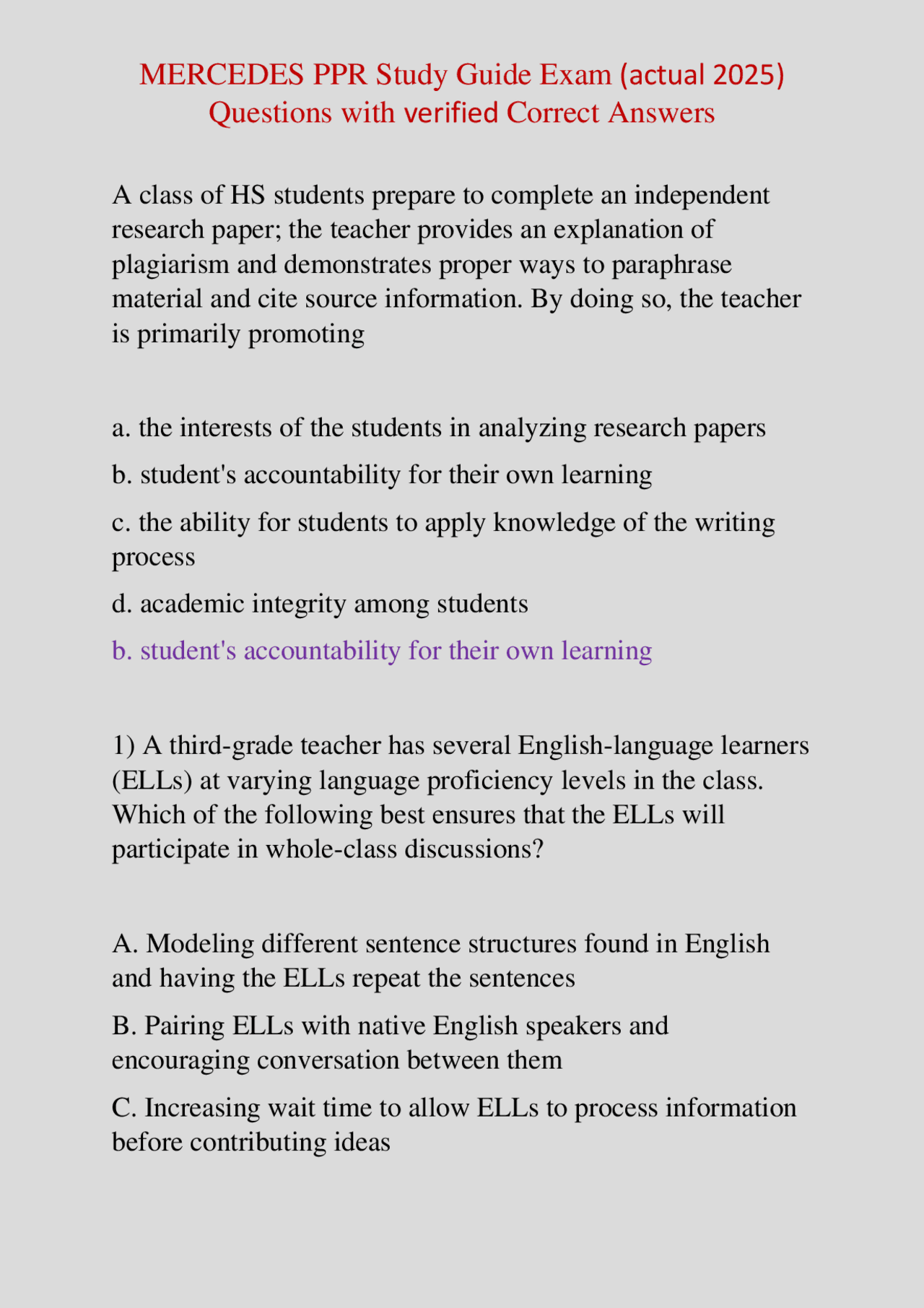 Ppr Study Guide Printable Ppr Study Guide Printable