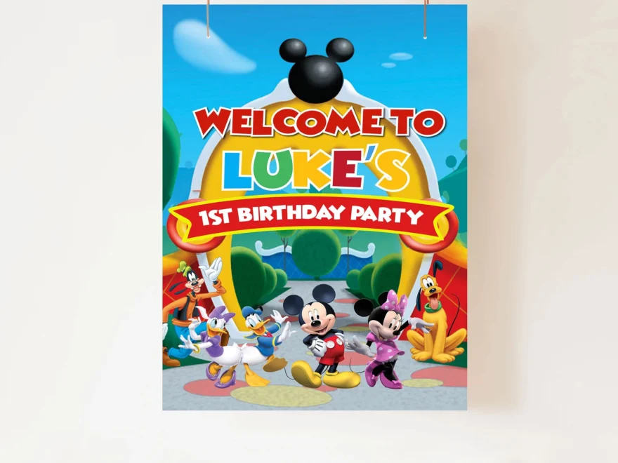 Mickey Mouse Clubhouse Birthday Welcome Sign digital Download Etsy
