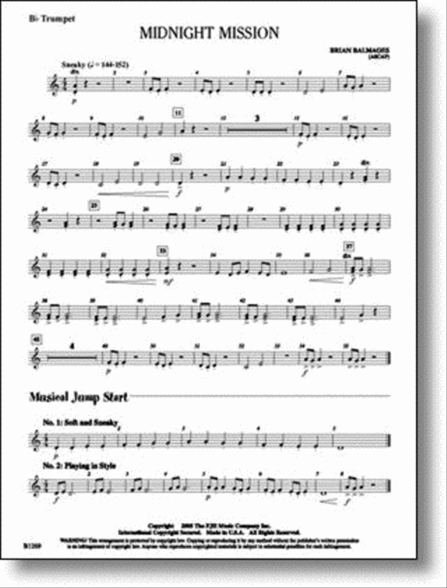 Midnight Mission By Brian Balmages Concert Band Pre 1 Sheet Music Sheet Music Plus