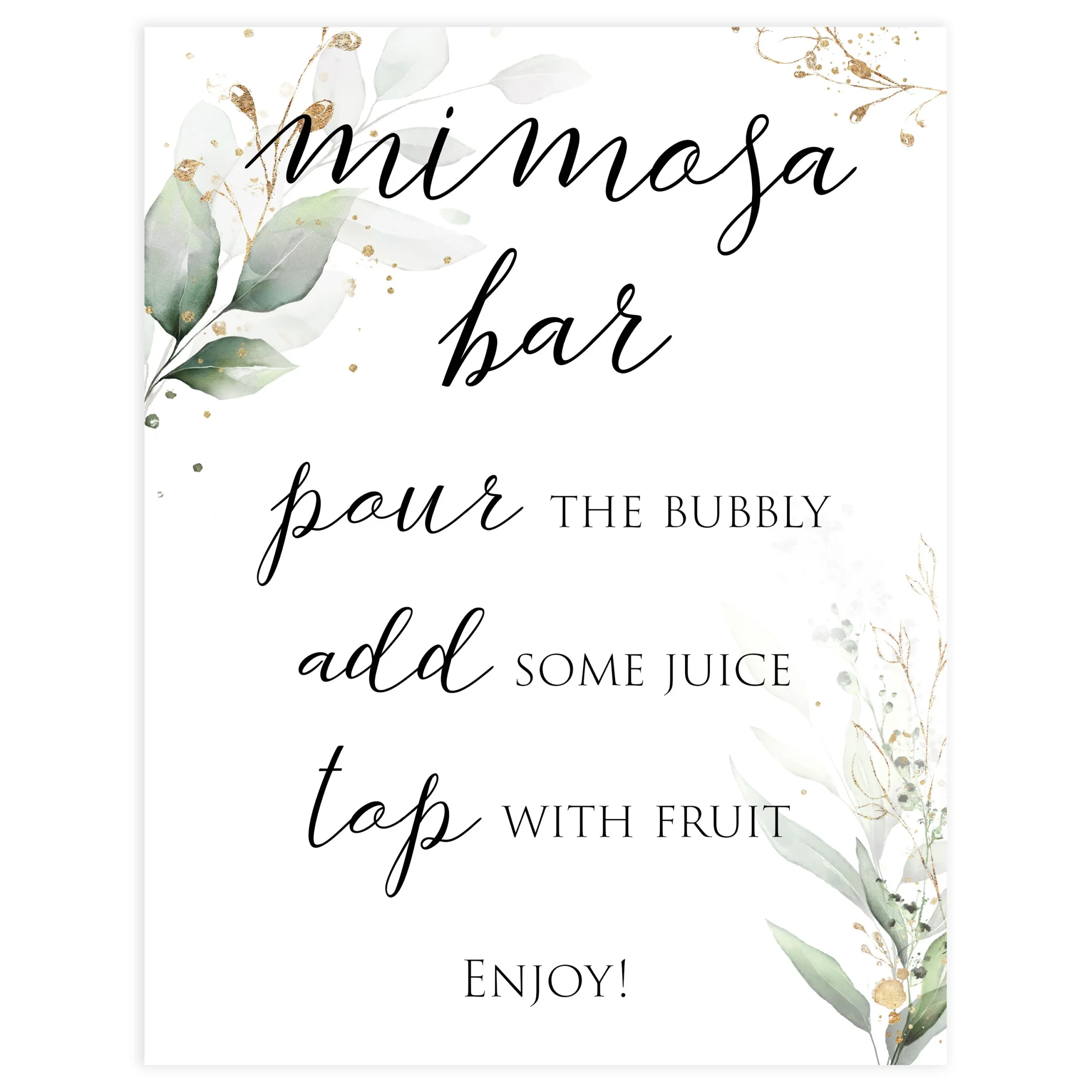 Mimosa And Mimosa Bar Sign Printable Mimosa And Mimosa Bar Sign Printable