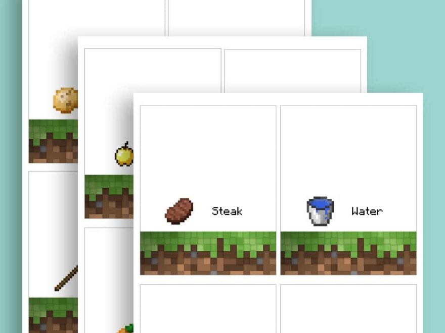 Minecraft Food Labels Free Printable