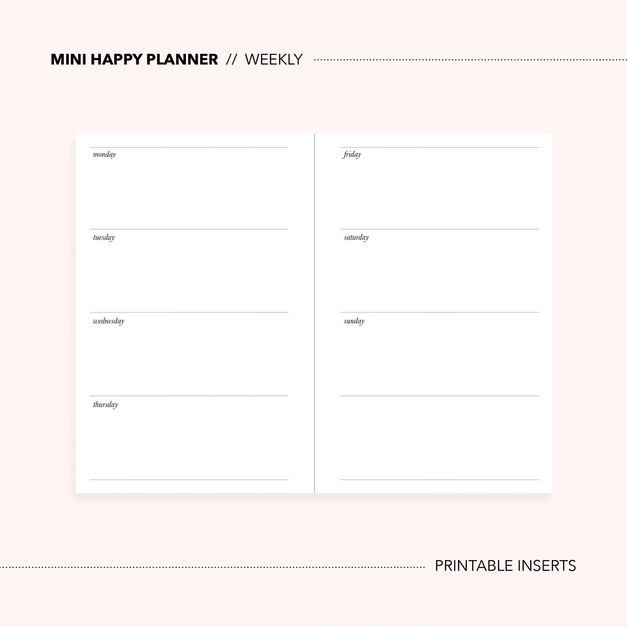 Mini Happy Planner Printables Students