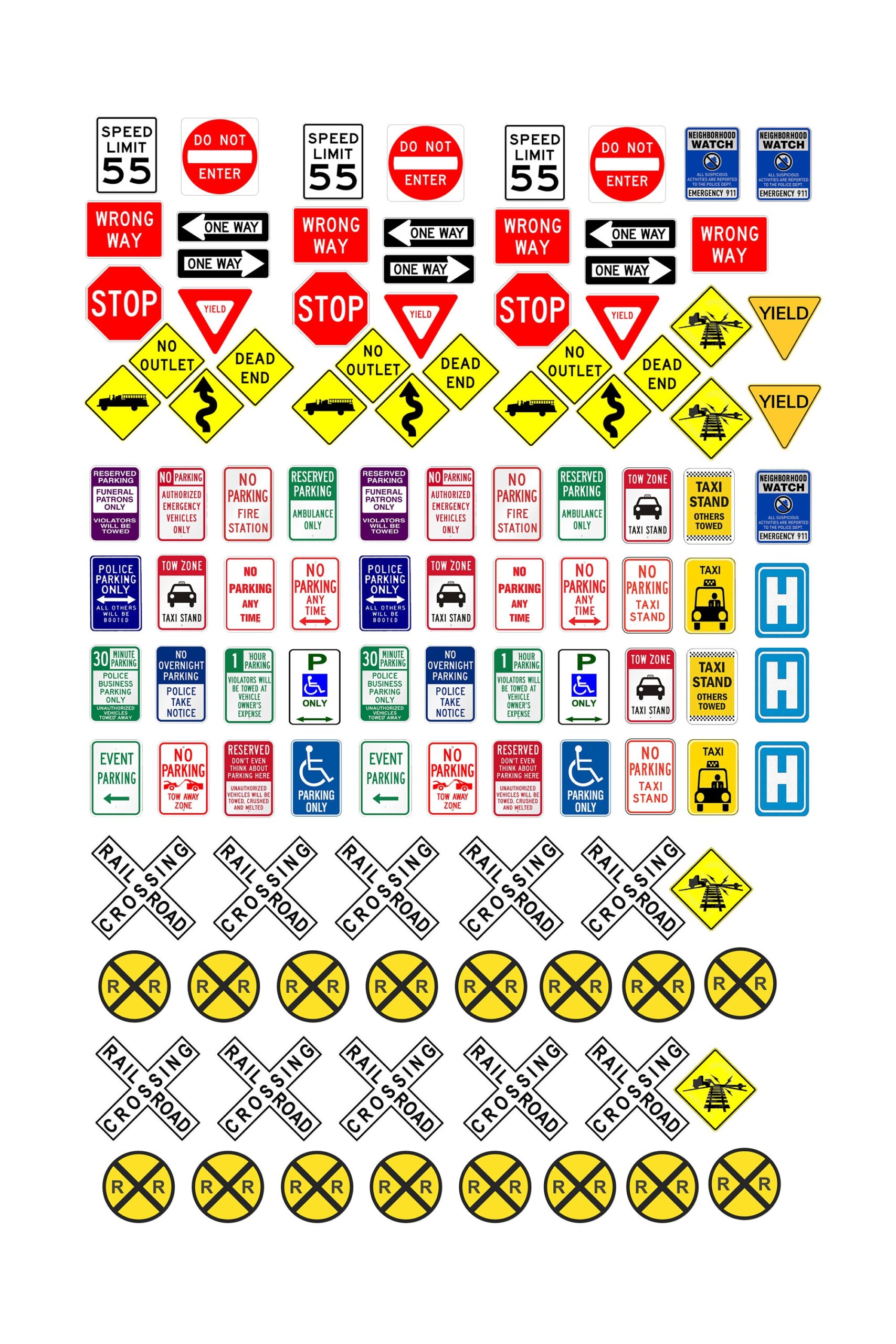 Miniature 1 87 HO Scale Model Street Railroad Crossing Signs