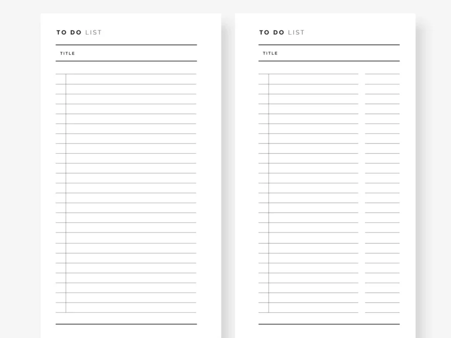 Minimalist To Do List PERSONAL Size L Filofax Printable Personal Inserts Personal Planner Kit Printable List Personal Organizer Etsy