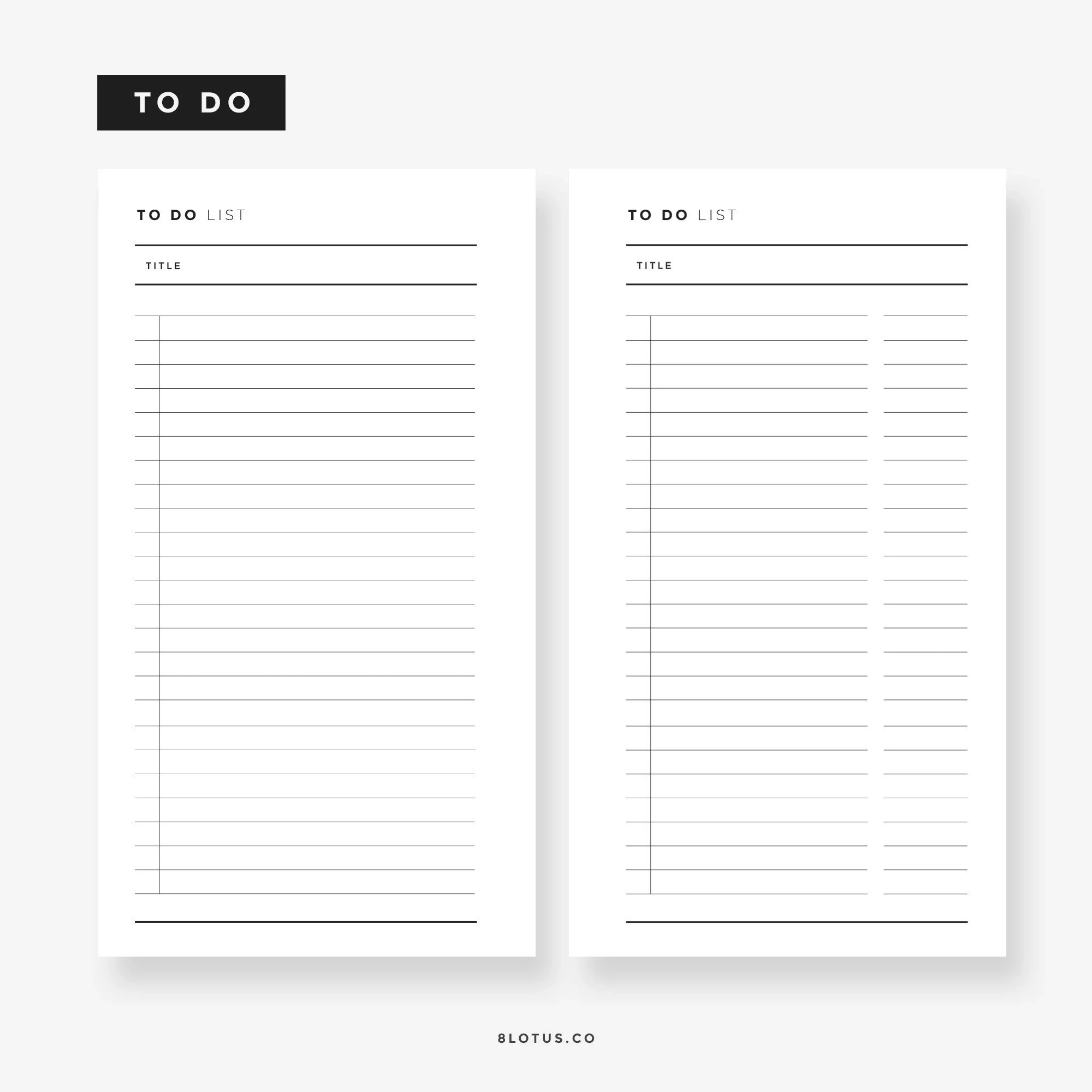 Minimalist To Do List PERSONAL Size L Filofax Printable Personal Inserts Personal Planner Kit Printable List Personal Organizer Etsy