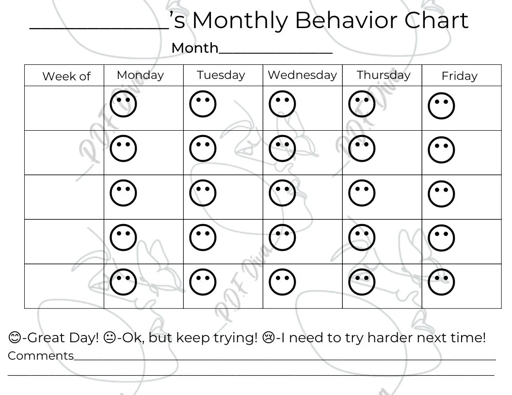 Free Printable Smiley Face Behavior Chart Free Printable Smiley Face Behavior Chart