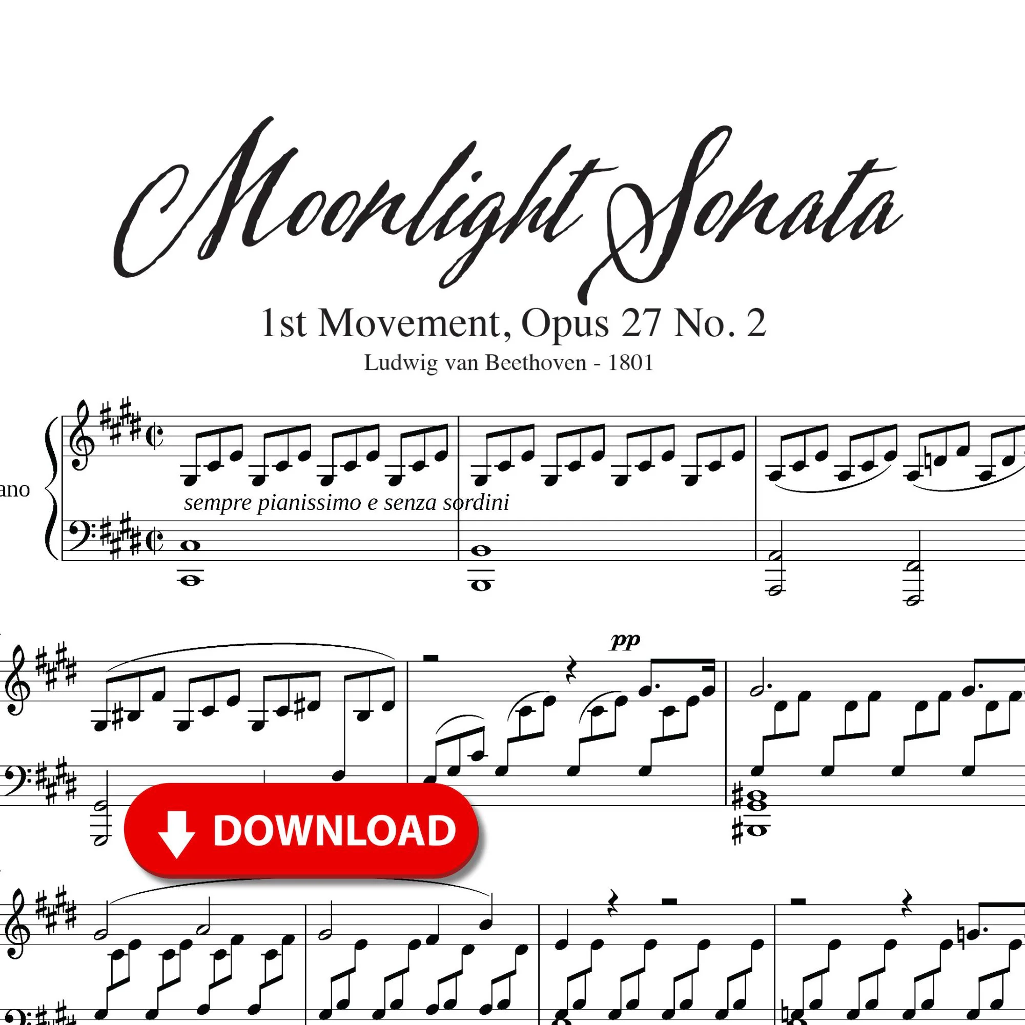 Printable Sheet Music Moonlight Sonata
