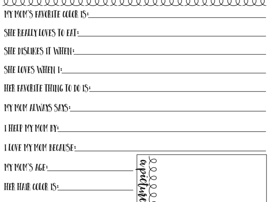 Mother s Day Quiz For Kids Free Printable Dorky Doodles