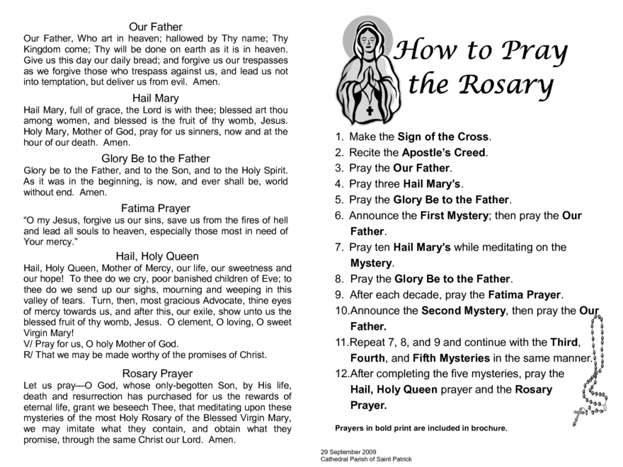 Motiskyy 50 Pcs How To Pray The Rosary Prayer Card 6 X 4 Inches Rosary Pamphlet Paper How To Pray The Rosary Booklet Catholic For Beginners Sunday