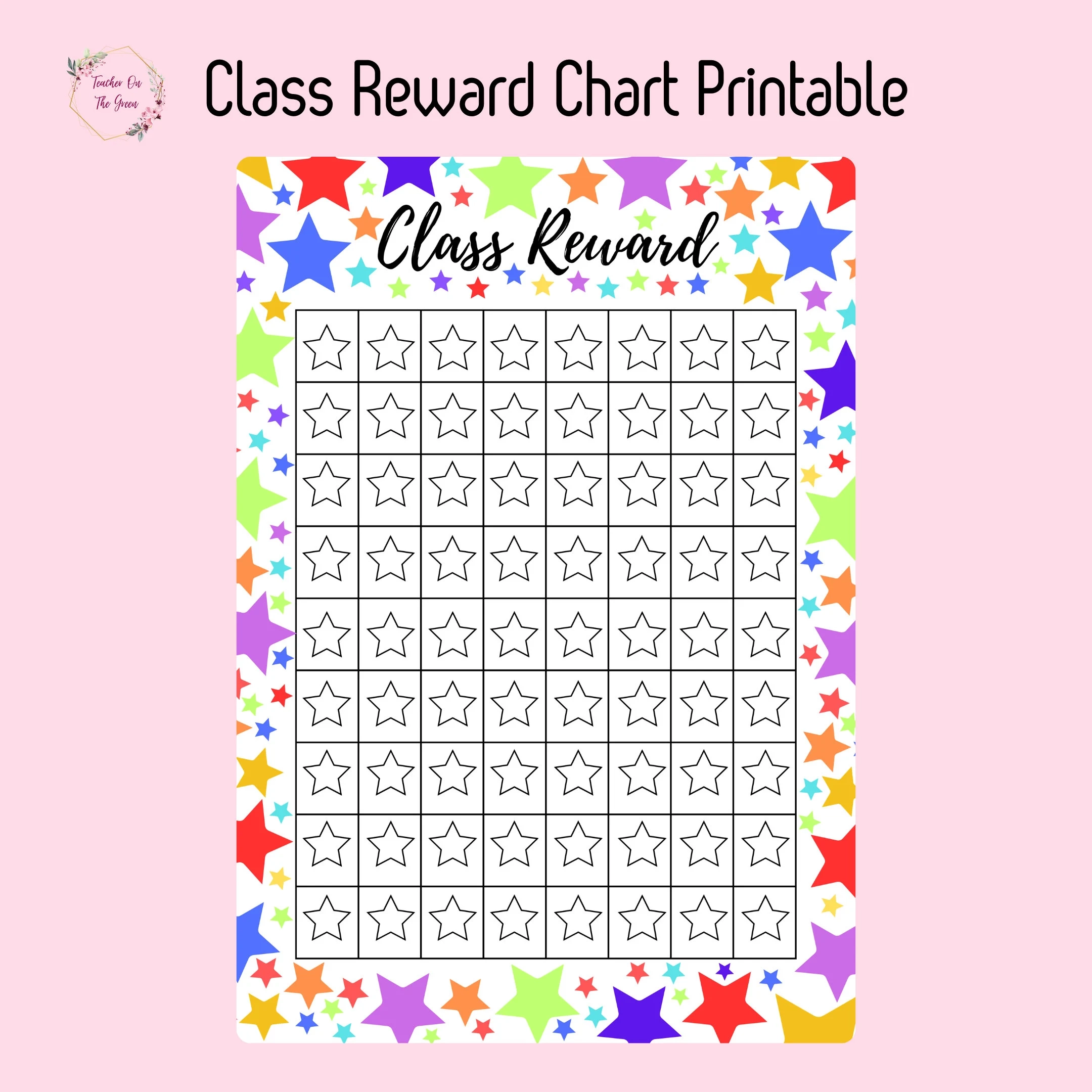 Multi coloured Class Reward Chart Printable Instant Download Digital Download Etsy