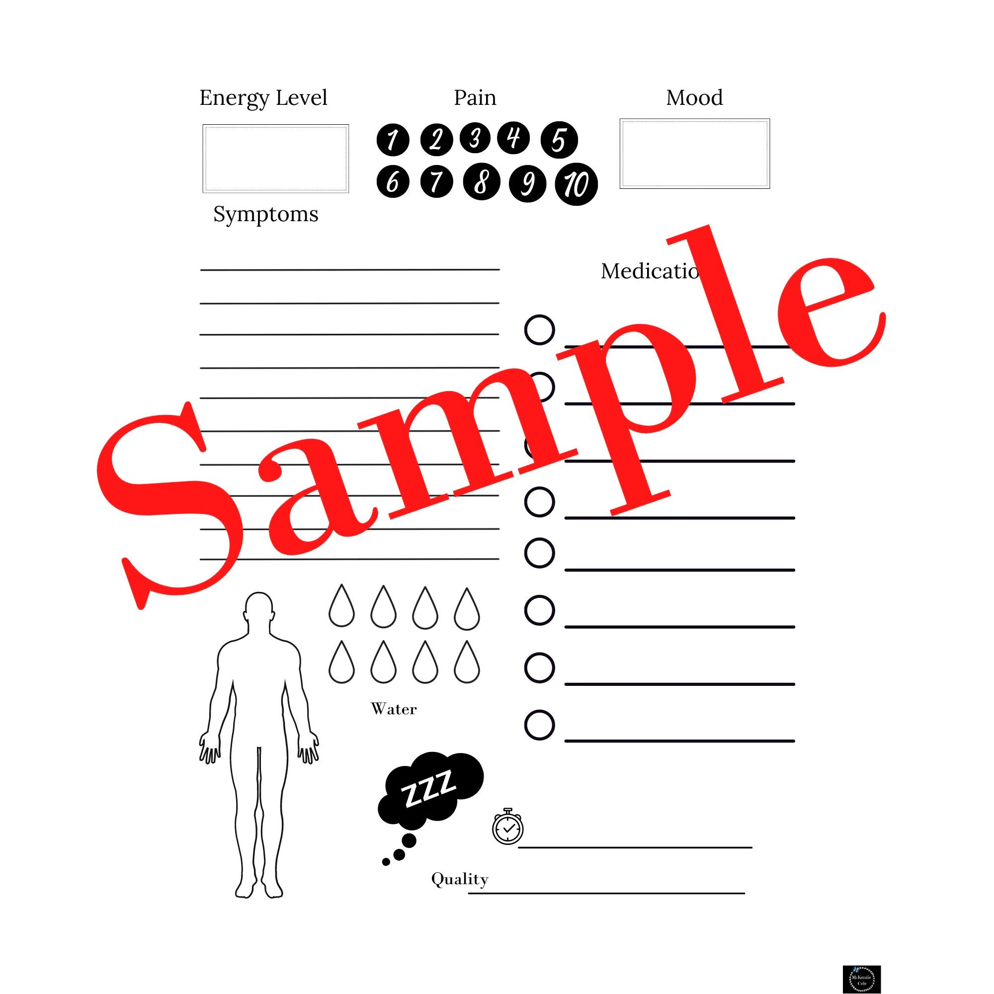 Multiple Sclerosis 30 Day Symptom Tracker Symptom Journal MS Printable Etsy