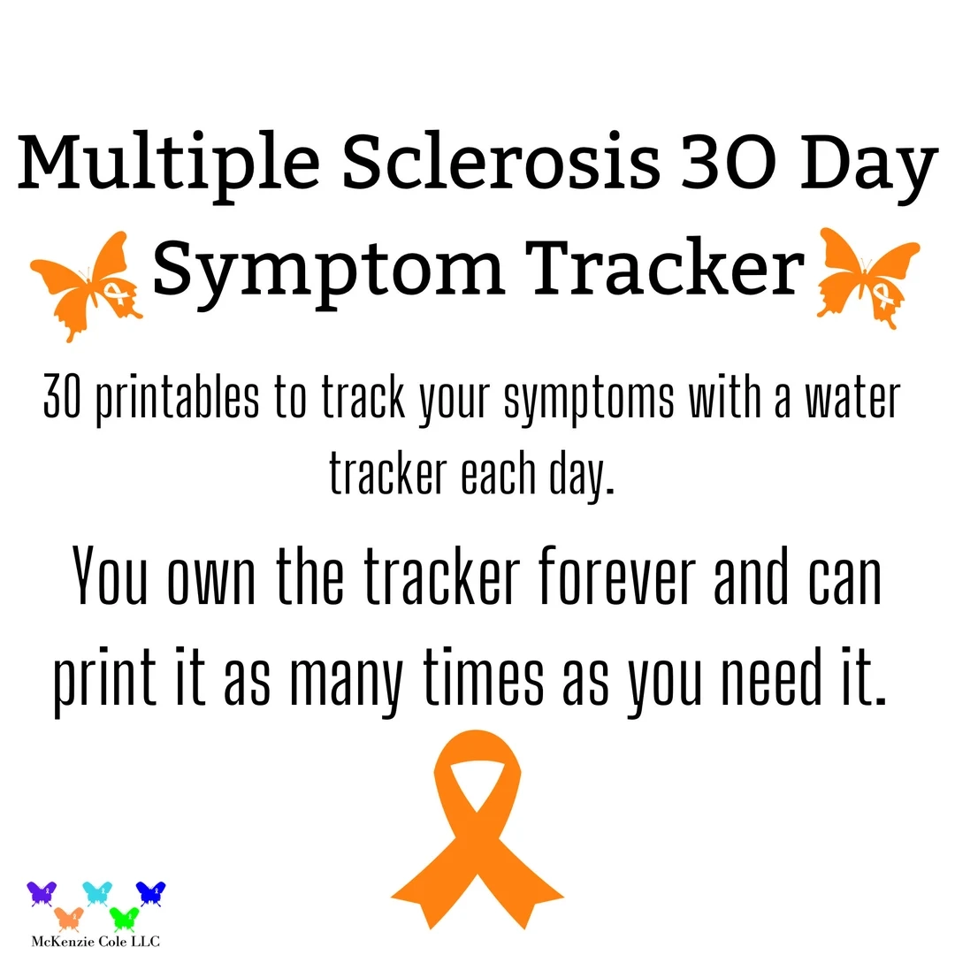 Multiple Sclerosis 30 Day Symptom Tracker Symptom Journal MS Printable Etsy