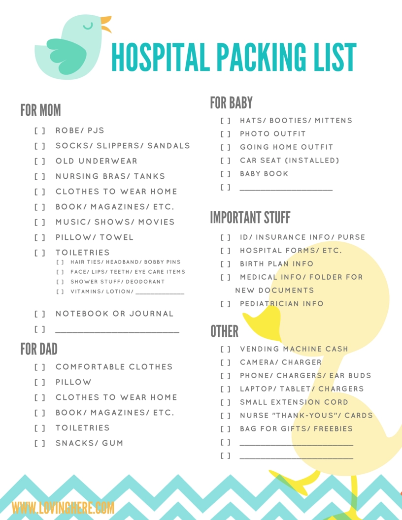 Personal Care Printable Packing List Personal Care Printable Packing List