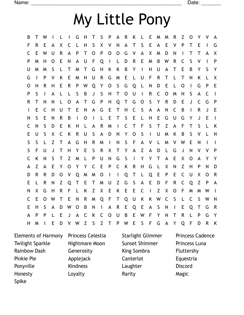 My Little Pony Printable Quiz