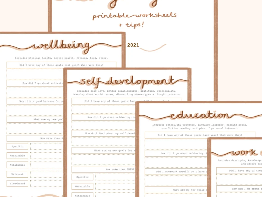 New Year Guide PRINTABLE Worksheets Tips Screensavers Affirmations For Setting Intentions And Achieving Goals Etsy