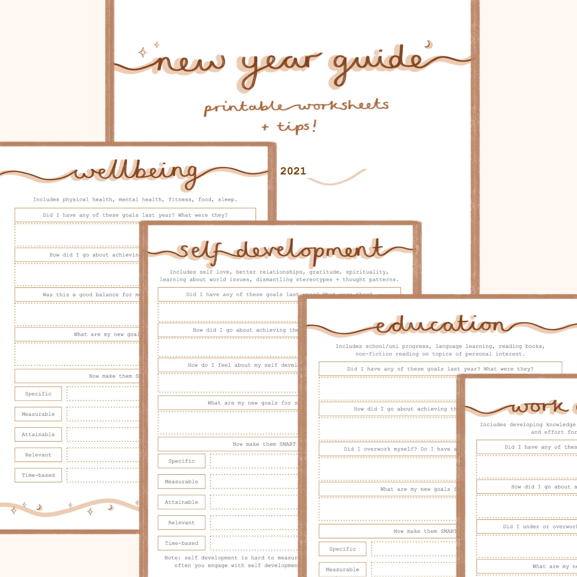 New Year Guide PRINTABLE Worksheets Tips Screensavers Affirmations For Setting Intentions And Achieving Goals Etsy