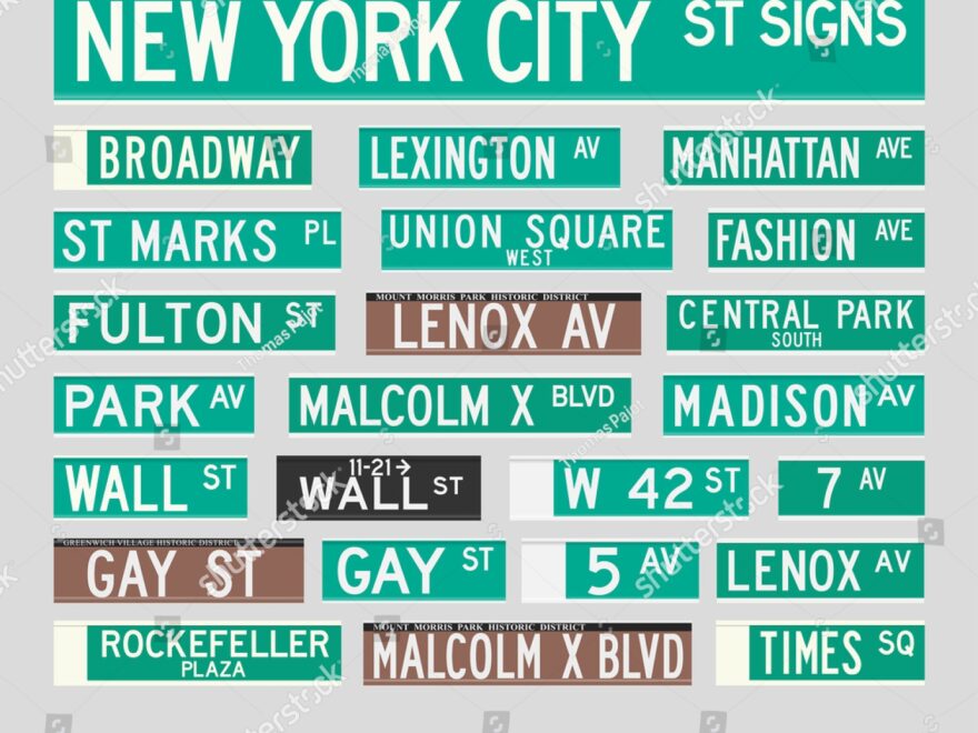 New York Street Signs Stock Vector Royalty Free 271659092 Shutterstock