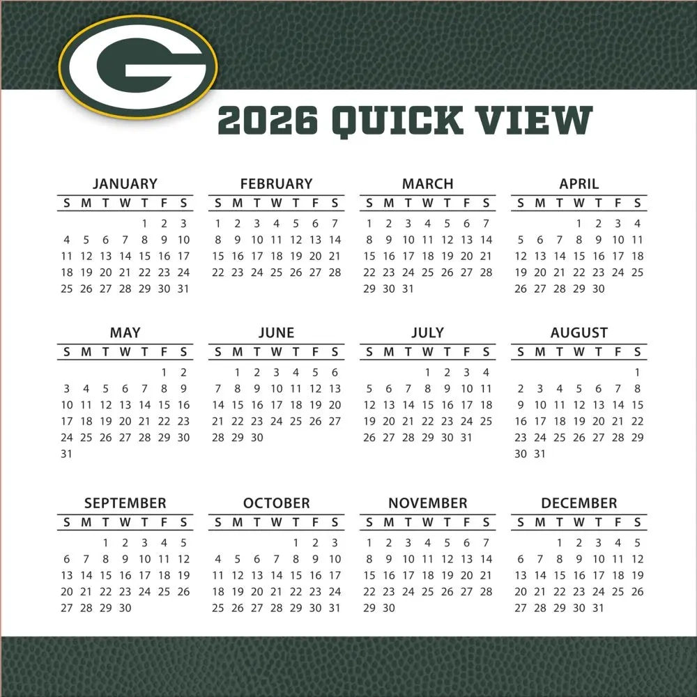 NFL Green Bay Packers 2026 Desk Calendar Calendars