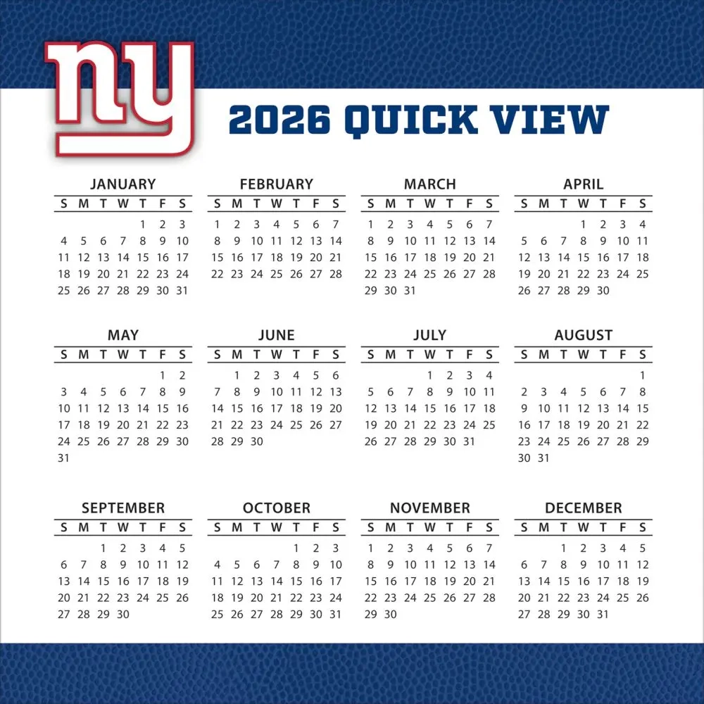 New York Giants Printable Schedule 2026