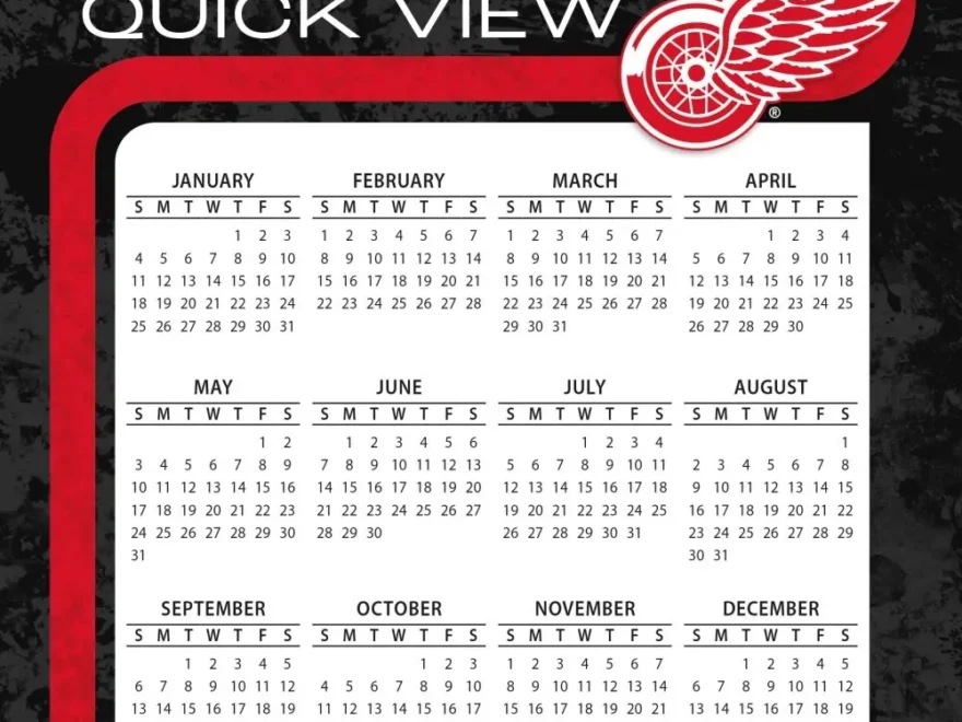 NHL Detroit Red Wings 2026 Desk Calendar Calendars
