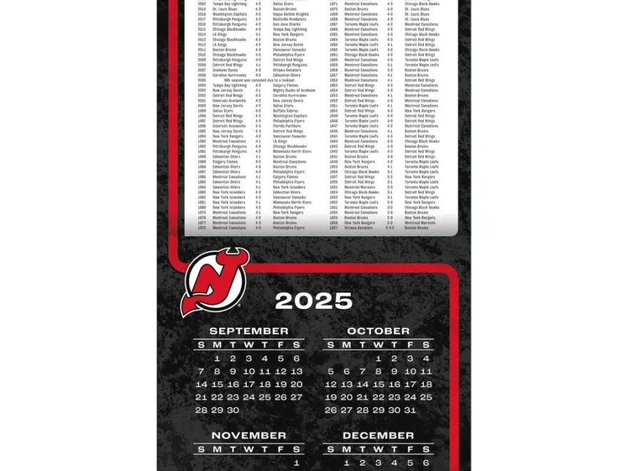 NHL New Jersey Devils 2026 Wall Calendar Calendars
