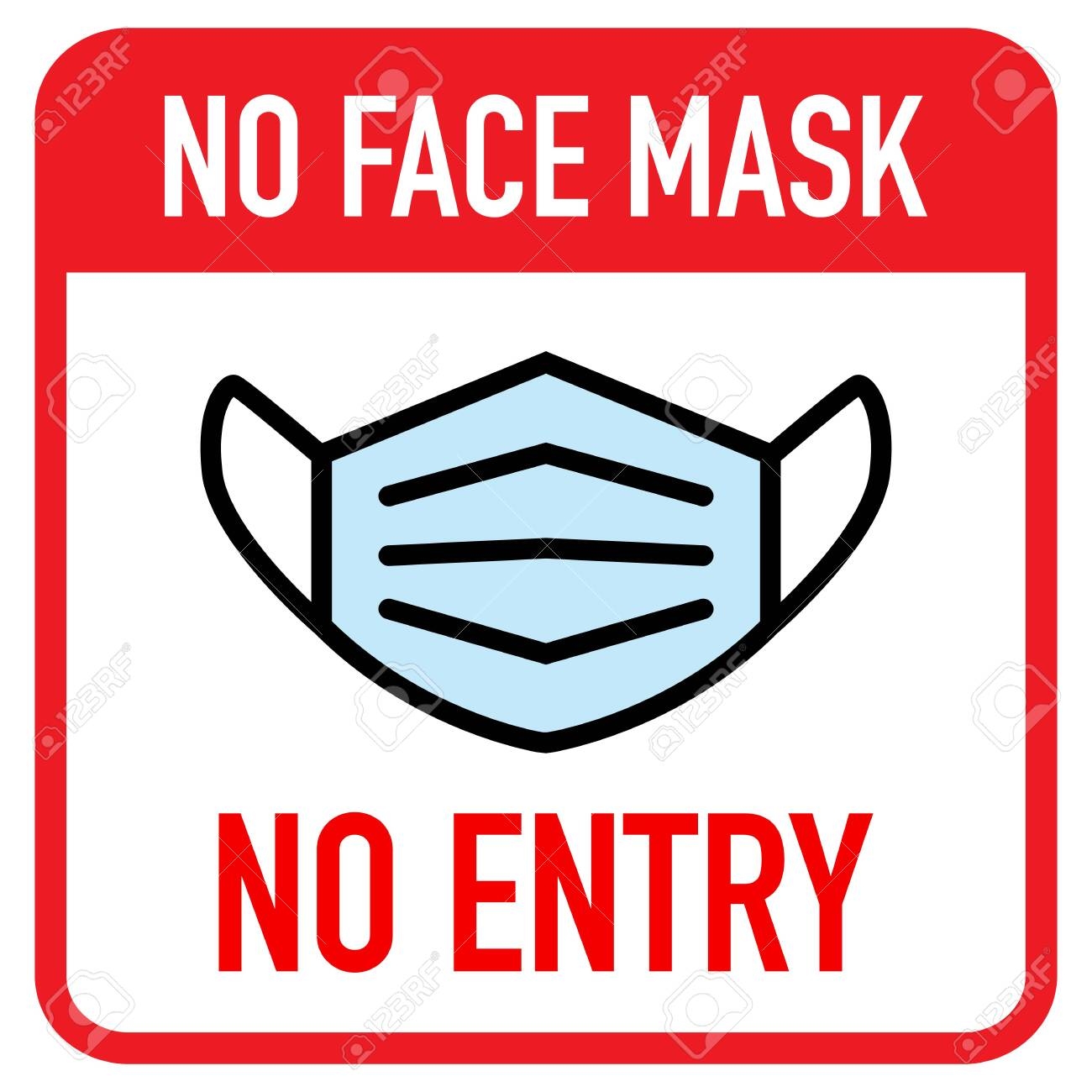 Printable No Mask No Entry Sign