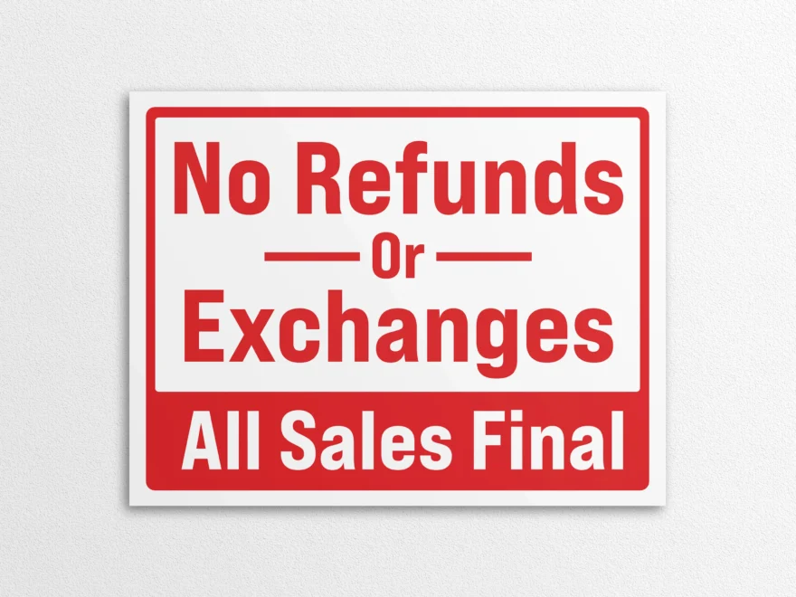 No Refunds Or Exchanges Sign All Sales Final PNG PDF Digital Download Etsy
