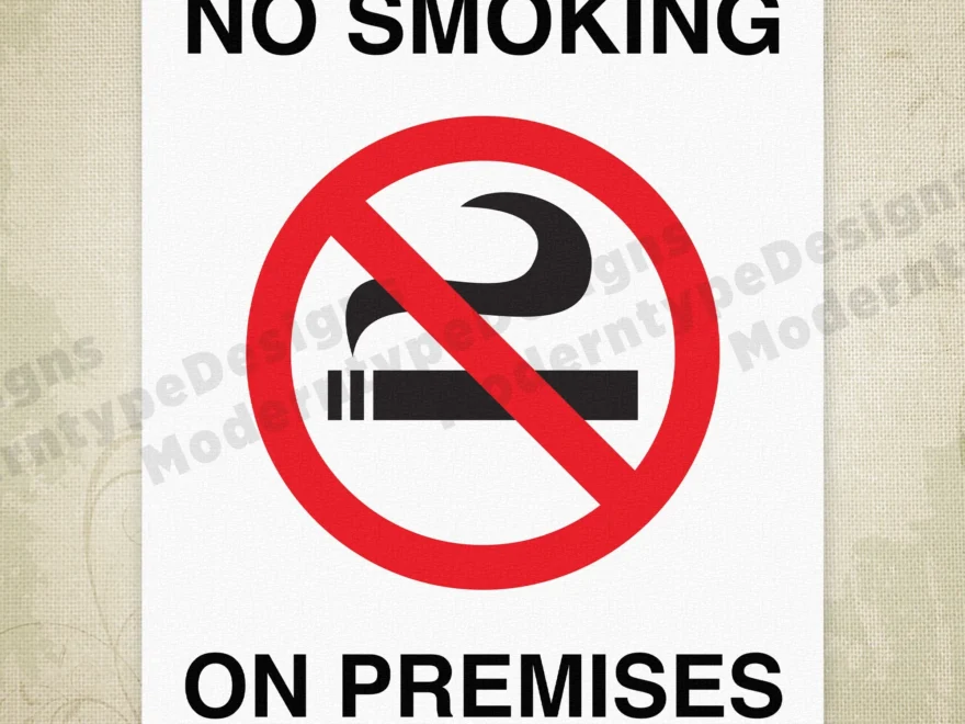 No Smoking Printable Sign Editable