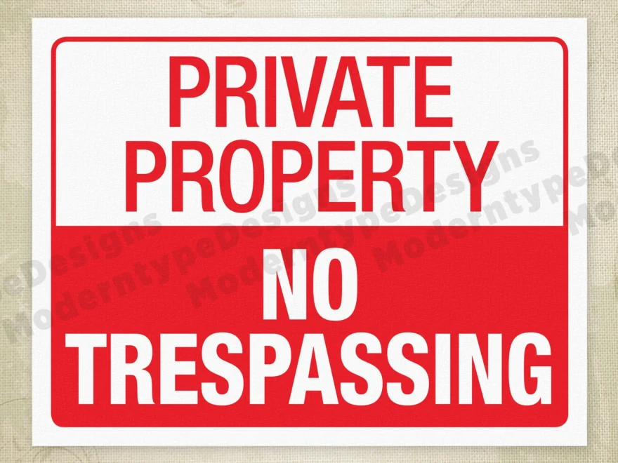 No Trespassing Private Property Printable Sign
